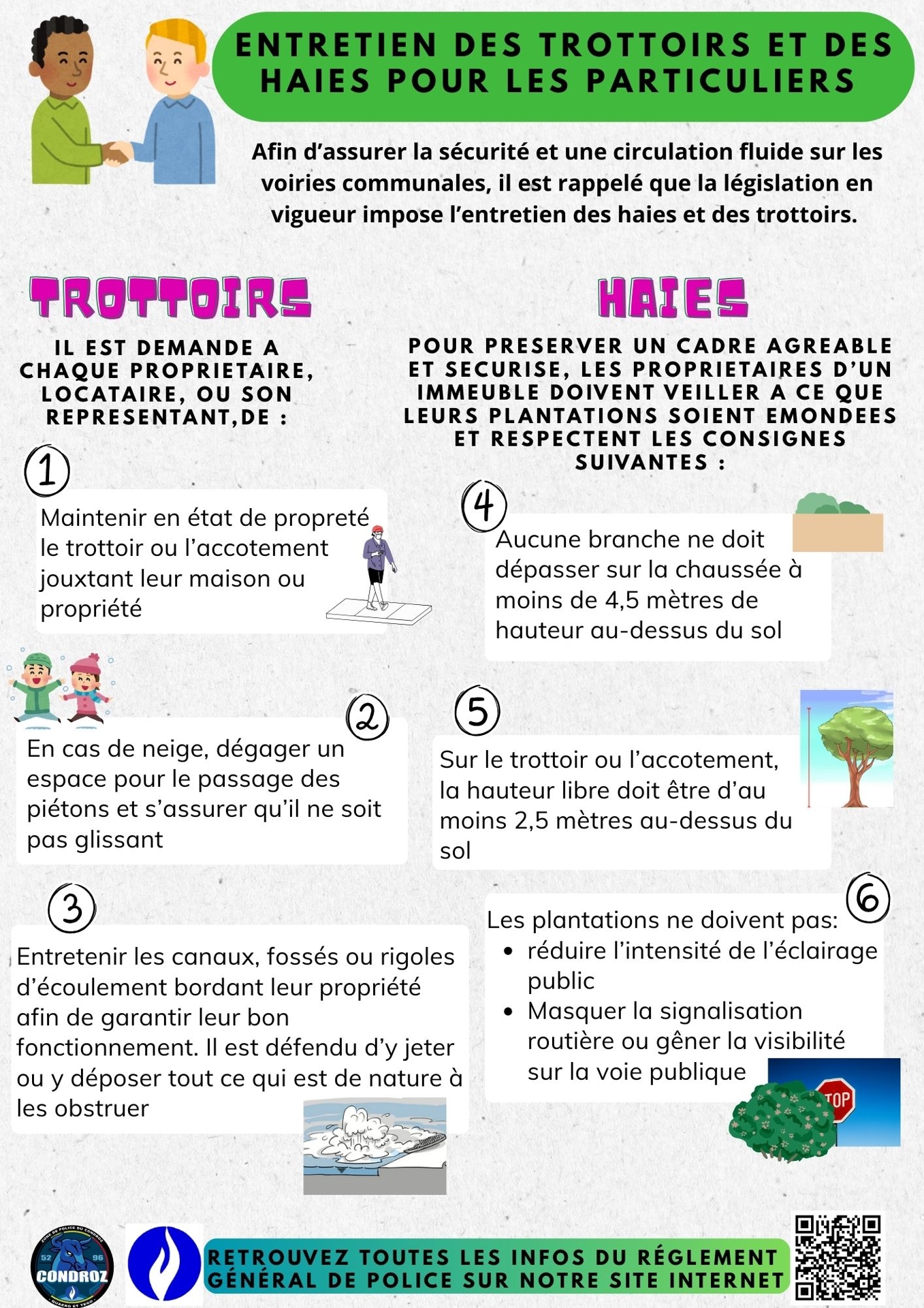 Haies et trottoirs
